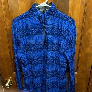Greyson Men's Blue Patterned Zip-Up Sweater